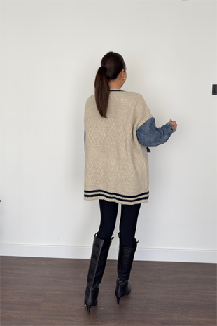 Denim Cep Detaylı Hırka