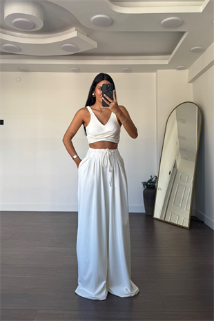 Düğüm Detaylı Askılı Marka Model Takım-Ekru