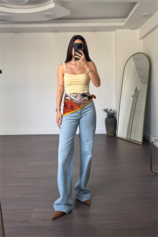 Gold Aksesuar Detaylı Bodysuit-Sarı