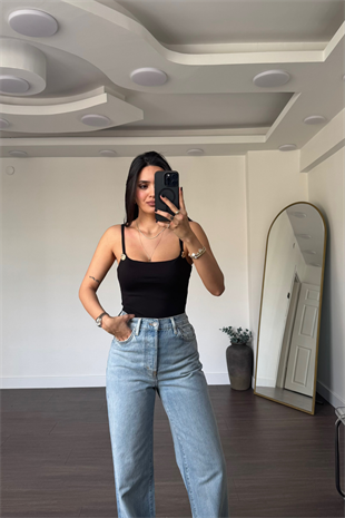 Gold Aksesuar Detaylı Bodysuit-Siyah