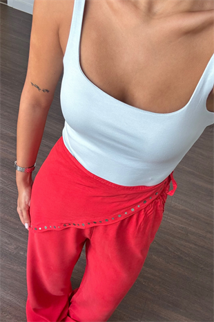 Kare Yaka Kolsuz Bodysuit-Bebe Mavi