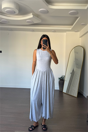 Kolsuz Basic Şalvar Tulum-Gri
