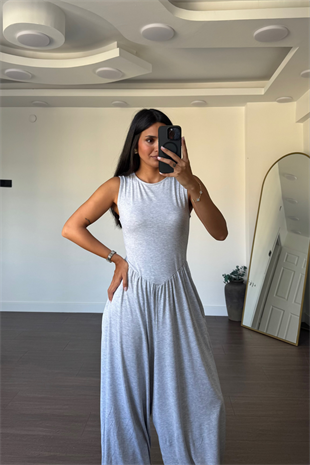 Kolsuz Basic Şalvar Tulum-Gri