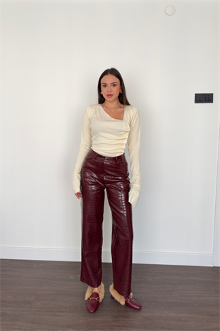 Krokodil Deri Pantolon