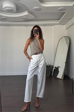 Marka Model Pantolon-Beyaz