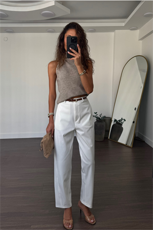 Marka Model Pantolon-Beyaz