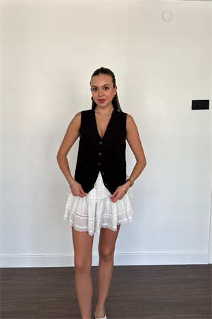 Marka Model Yelek-Siyah