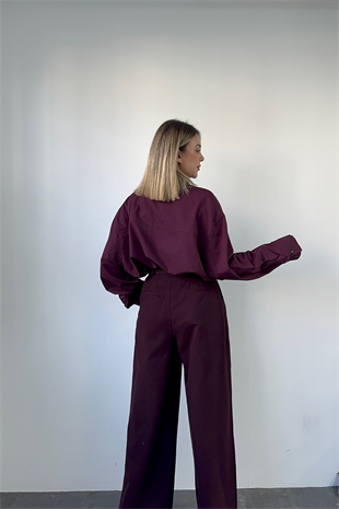 Mürdüm Tok Kumaş Palazzo