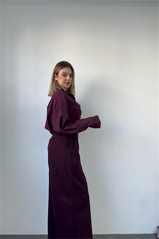 Mürdüm Tok Kumaş Palazzo