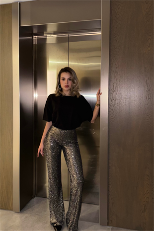 Payetli Pantolon-Antrasit