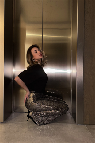 Payetli Pantolon-Antrasit