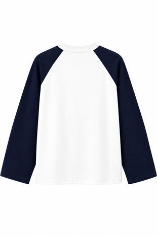 Reglan Kol T-shirt-Lacivert Beyaz