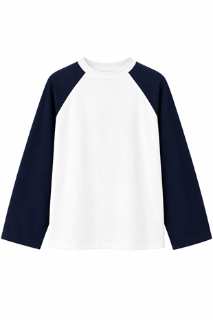 Reglan Kol T-shirt-Lacivert Beyaz