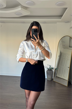 Saten Gömlek-Beyaz