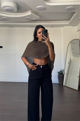 Simli Triko Şal-Bronz