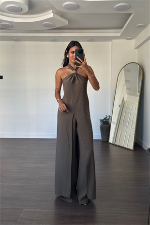 Tulum Görünümlü Bluz Pantolon Takım-Haki