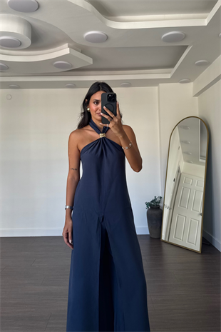 Tulum Görünümlü Bluz Pantolon Takım-Lacivert