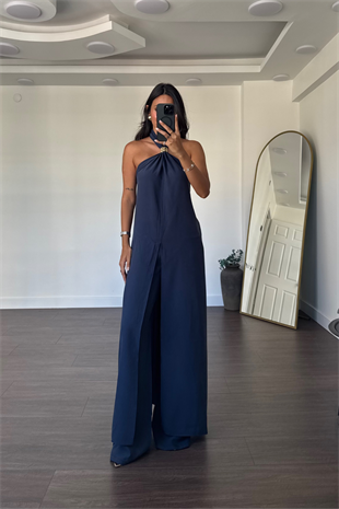 Tulum Görünümlü Bluz Pantolon Takım-Lacivert