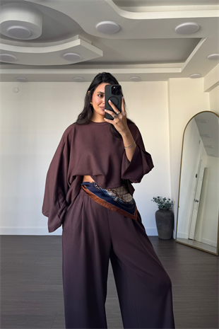 Yarasa Kol Modal Takım-Kahve