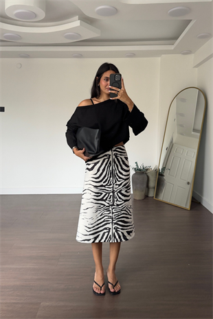Zebra Desenli Etek