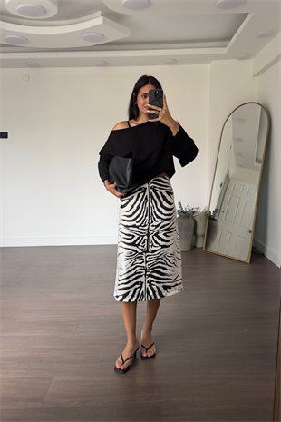 Zebra Desenli Etek