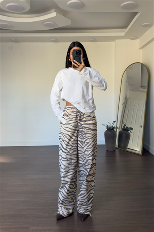 Zebra Desenli Pantolon