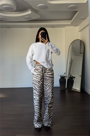 Zebra Desenli Pantolon
