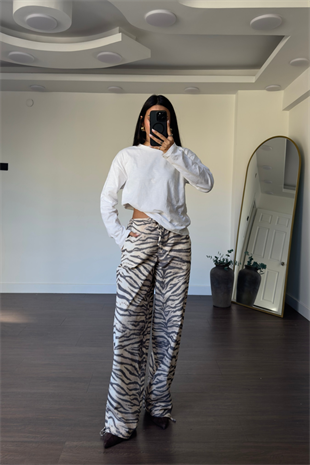 Zebra Desenli Pantolon