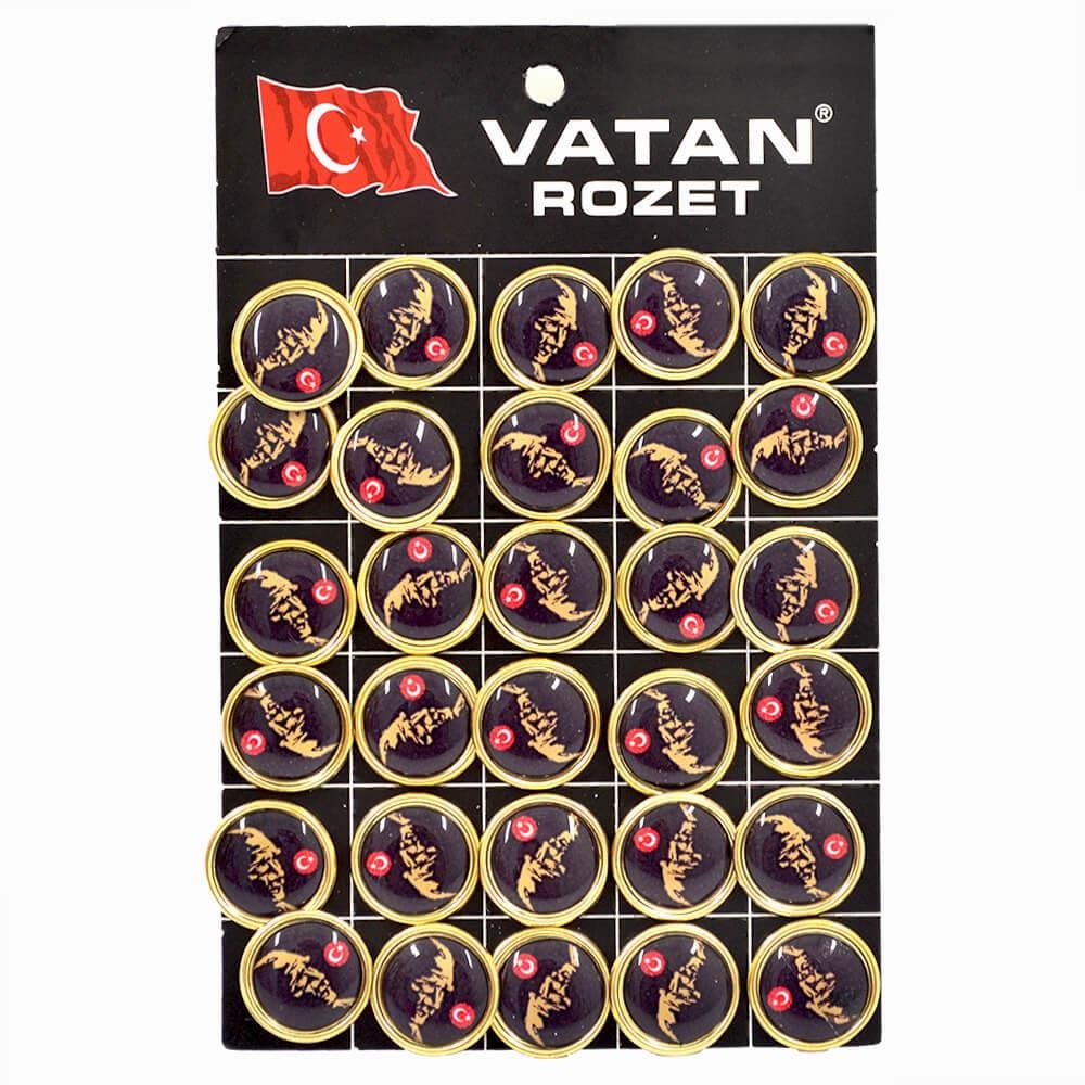VATAN VT620 ATALI SİYAH BASKI YUVARLAK ROZET 30LU