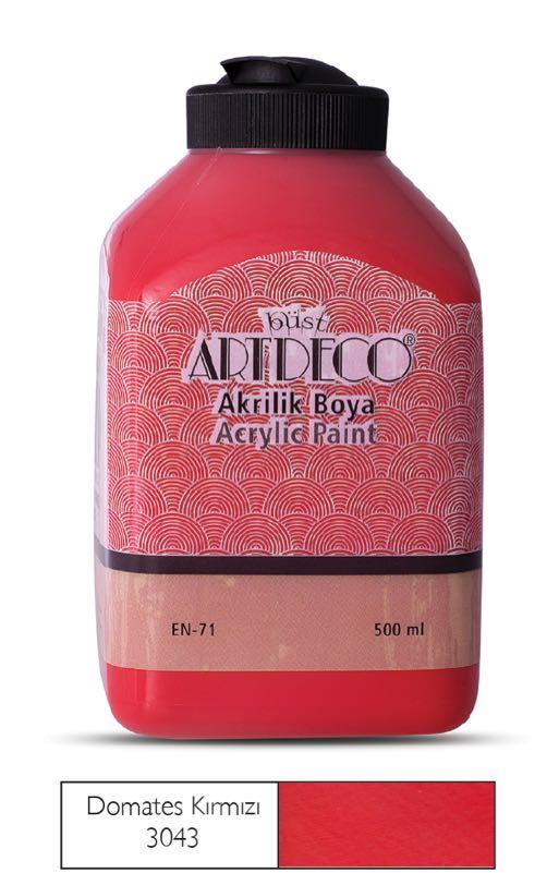 ARTDECO 070L-3043 AKRİLİK BOYA 500ML D.KIRMIZI