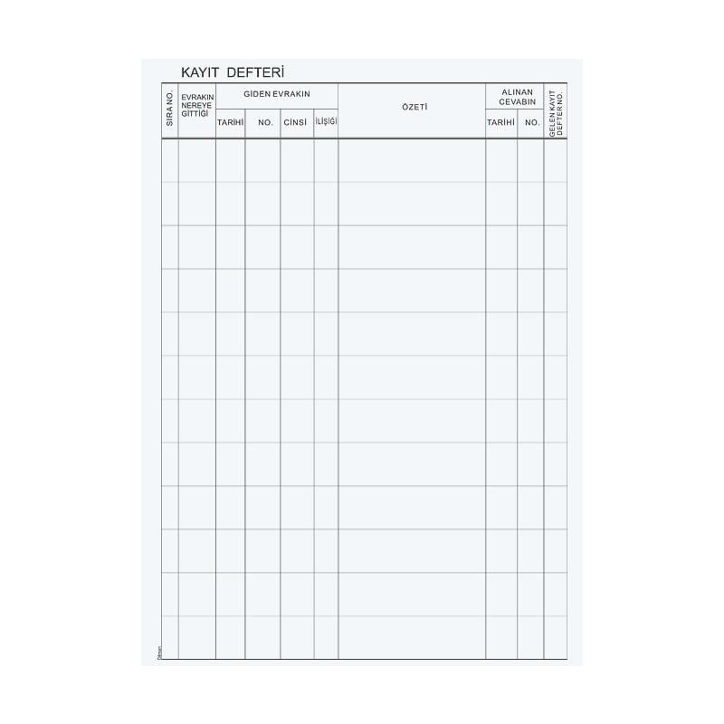 DİLMAN EVRAK KAYIT DEF CİLTLİ 192YP