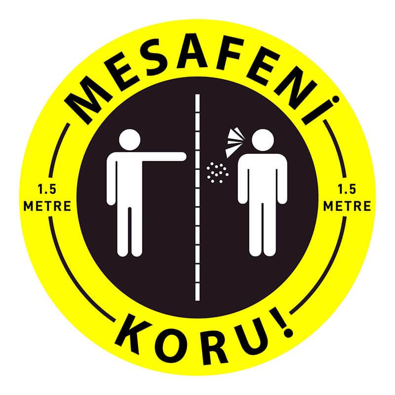 EKSTRAFİX SOSYAL MESAFE YER STİCER SARI SİYAH 1.50M