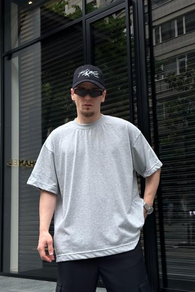 Couture Basic Gri Oversize Tshirt T699