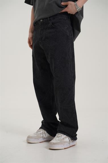 Etnik Desen Siyah Jean Pantolon CT01 6630