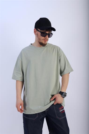 Faded Açık Yeşil Oversize Basic Tshirt T917