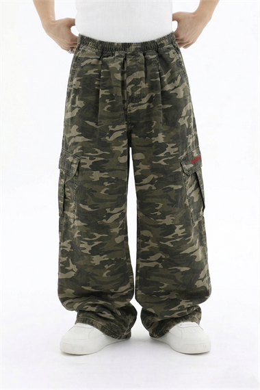 JR Camo Desen Low Waist Baggy Pantolon