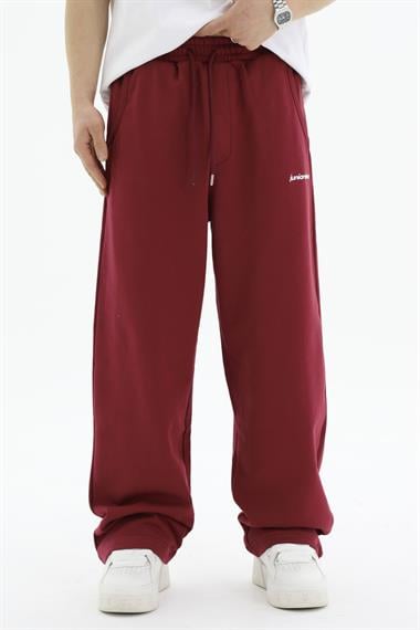 JR Diagonal Kumaş Bordo Baggy Eşofman