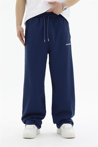 JR Diagonal Kumaş Lacivert Baggy Eşofman