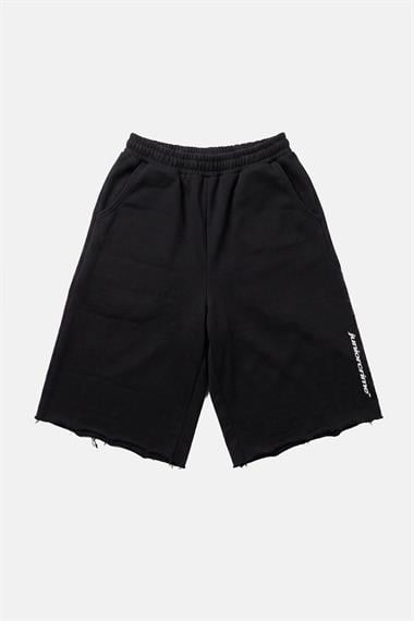 JR Nakışlı Siyah Jogger Baggy Şort