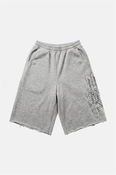 JR Signature Baskılı Jogger Baggy Gri Şort