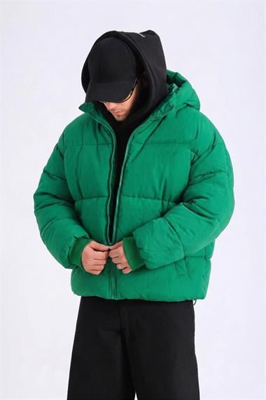 Yeşil Oversize Şişme Mont JC01 1279