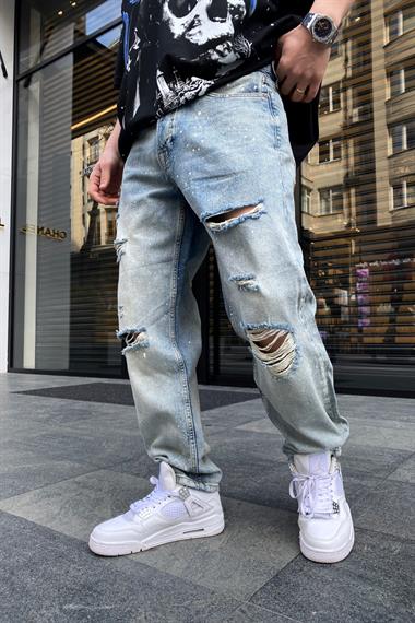 Yırtık Diz Yıkamalı Jean Pantolon P600