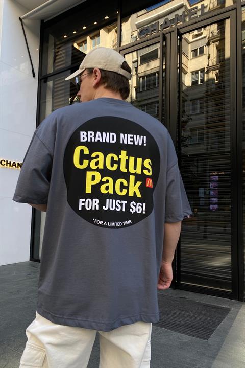 Cactus Pack Gri Oversize Tshirt T631