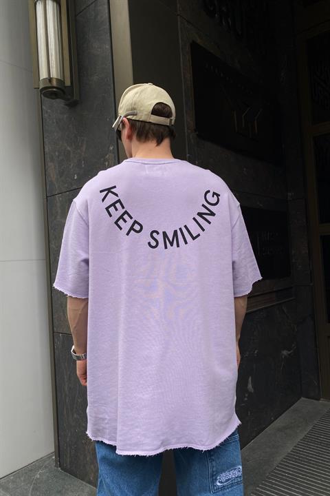 Keep Smiling Baskılı Oversize Tshirt T572