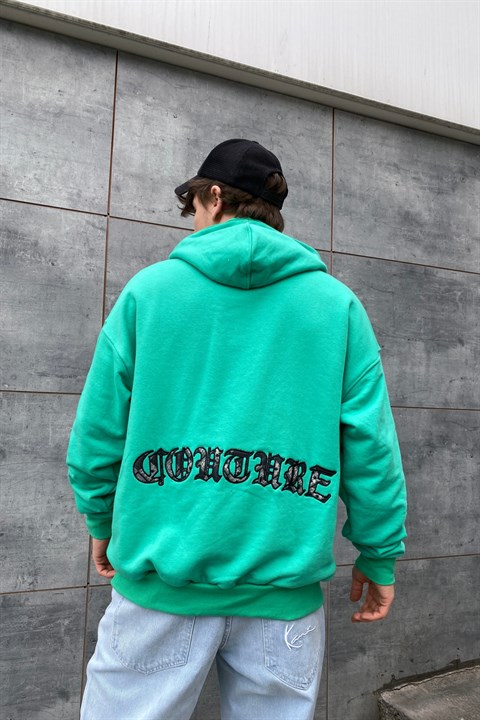 Nakışlı Yeşil Oversize Sweatshirt SW828