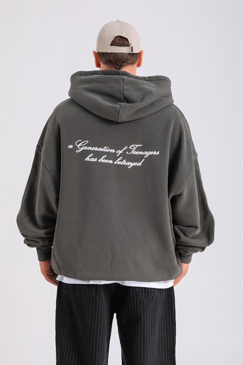 PQS Acid Wash Oversize Zipper Hoodie SW1283 - Jr.crime