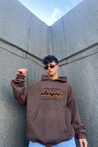 Acid Wash Kahve Oversize Sweatshirt SW840