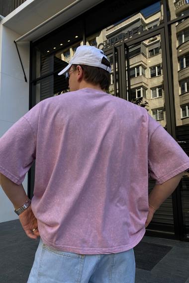 Pink Mushroom Baskılı Oversize Tshirt T636