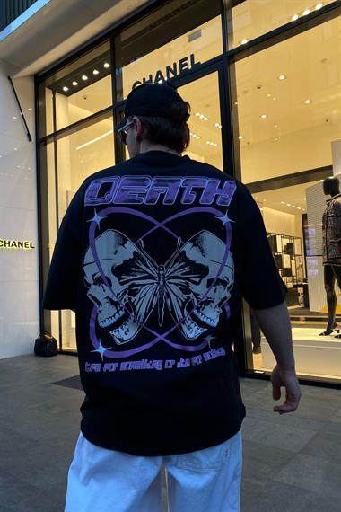 Siyah Baskılı Oversize Tshirt T527