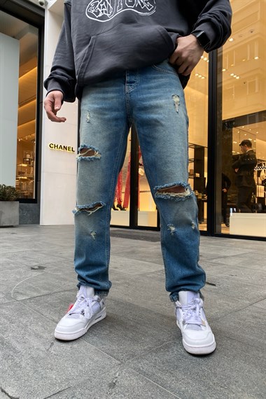 Yırtık Detay Yıkamalı Jean P545